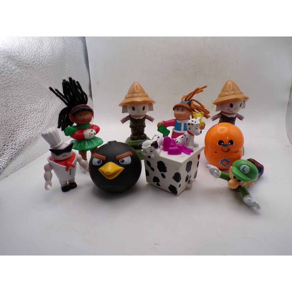 Mixed Character Toy Lot Luigi Angry Birds Cabbage Patch Kids Dalmatians 9pc